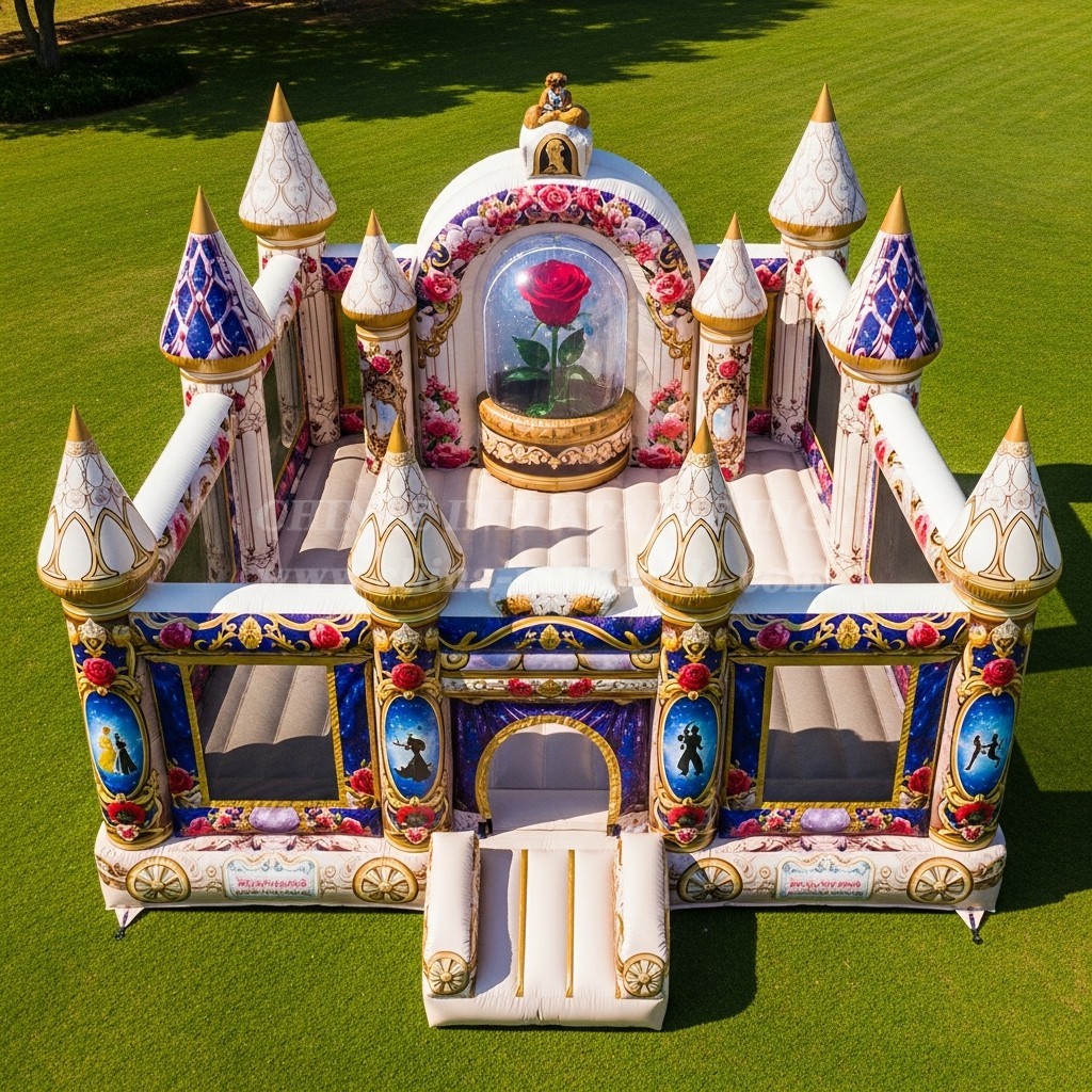 T5-2016 Beauty and the Beast Theme Inflatable Castles