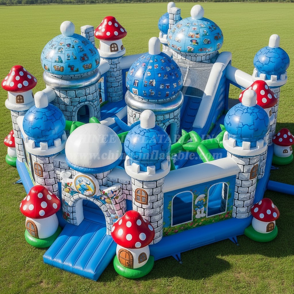 T5-2518 The Smurfs Theme Inflatable Castles