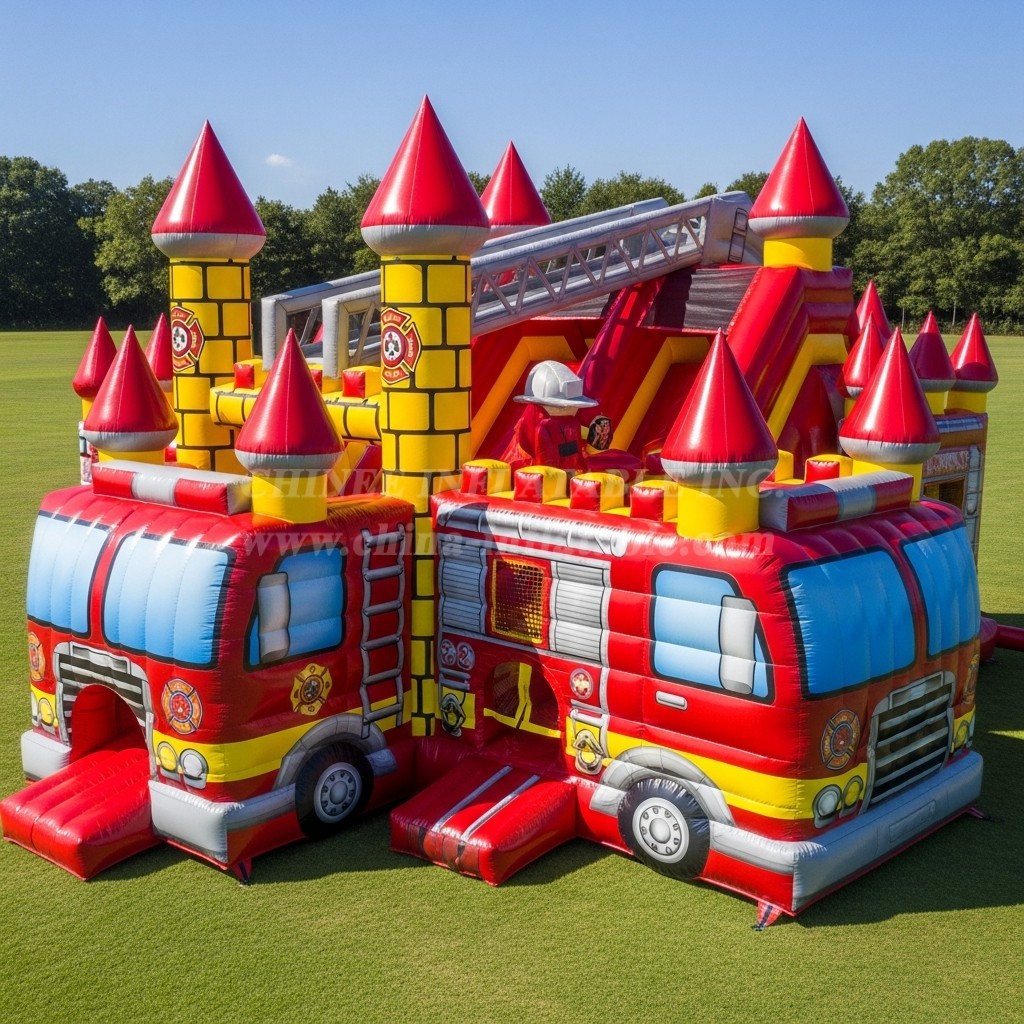 T5-2635 Firetruck Theme Inflatable Castles