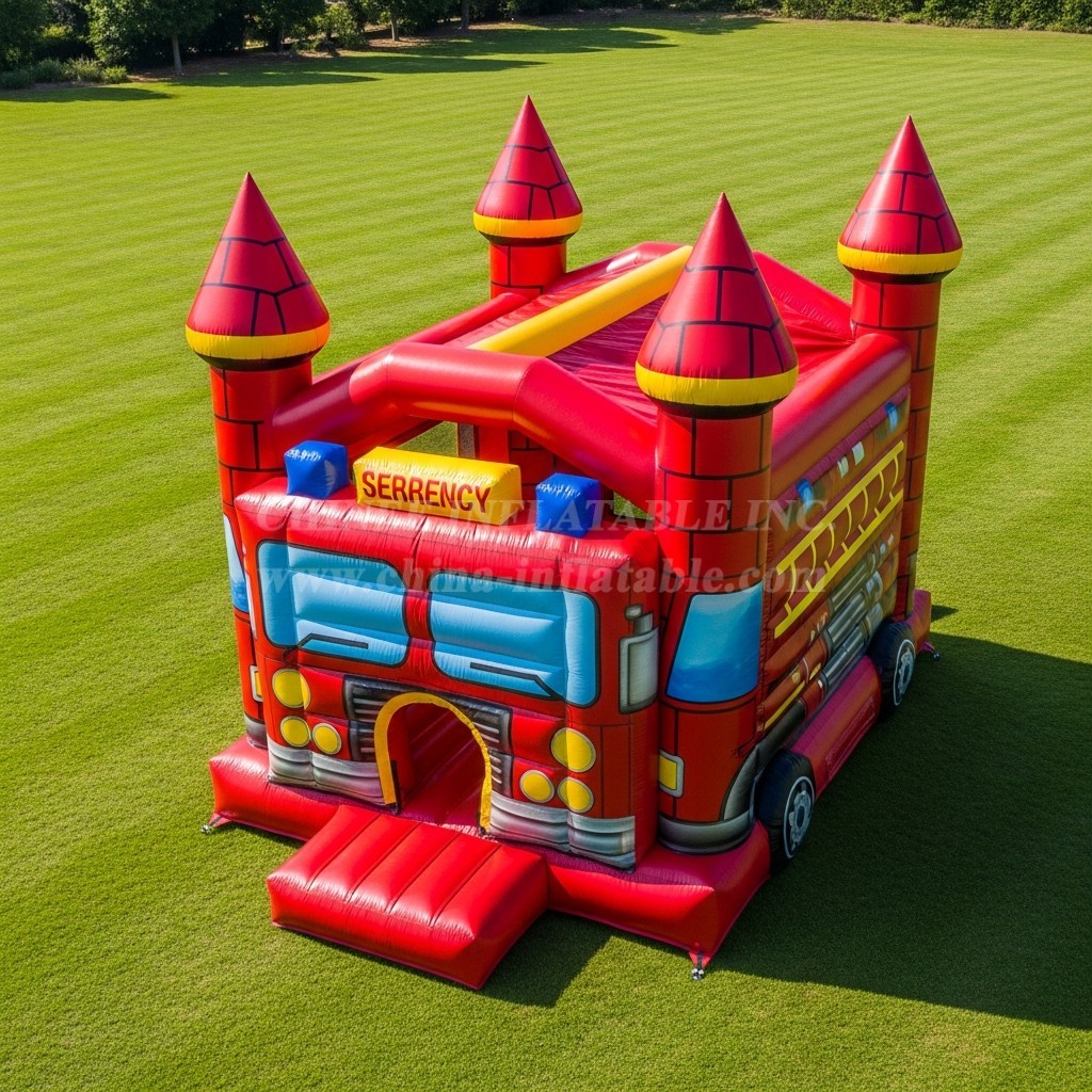 T5-2636 Firetruck Theme Inflatable Castles