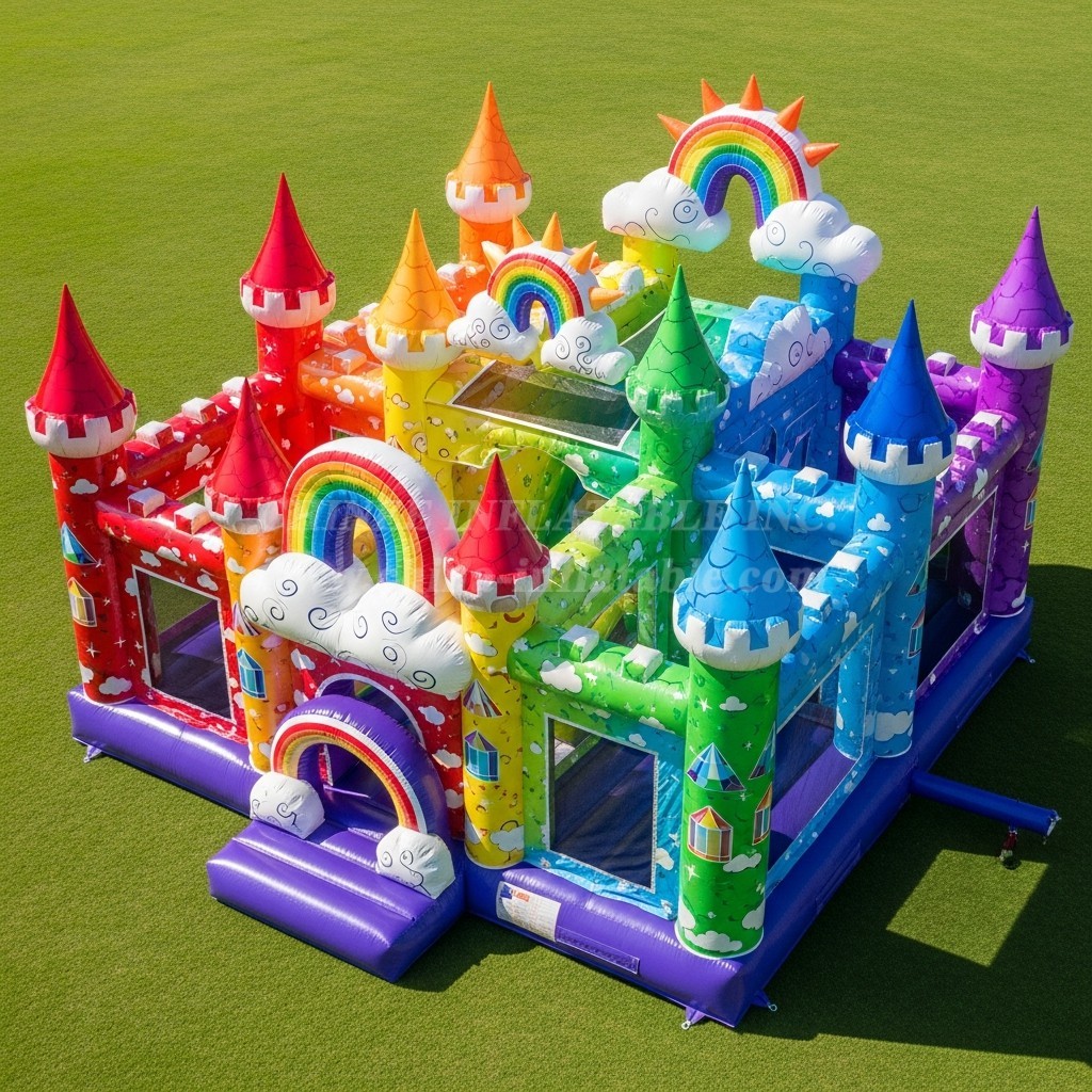 T5-2726 Rainbow Theme Inflatable Castles
