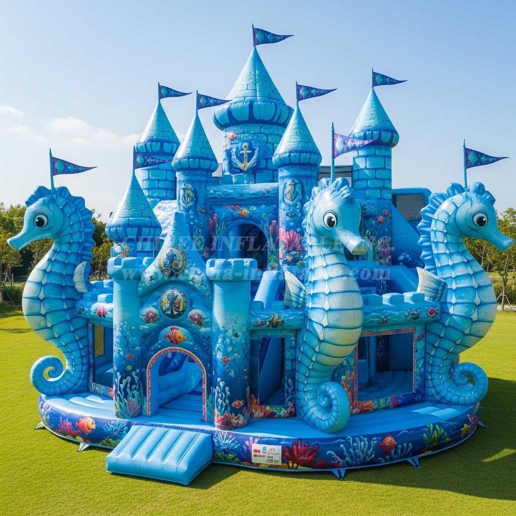 T5-2732 Seahorse Theme Inflatable Castles