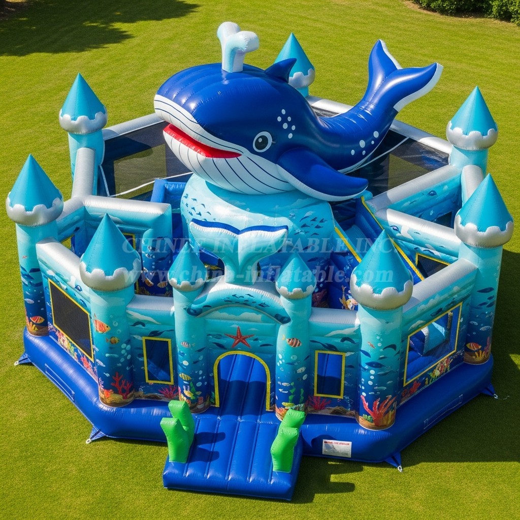 T5-2782 Whale Theme Inflatable Castles
