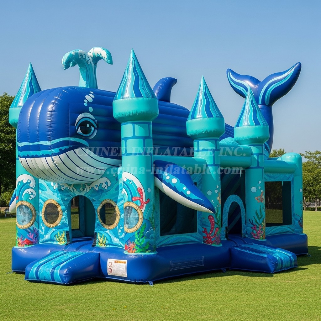 T5-2783 Whale Theme Inflatable Castles