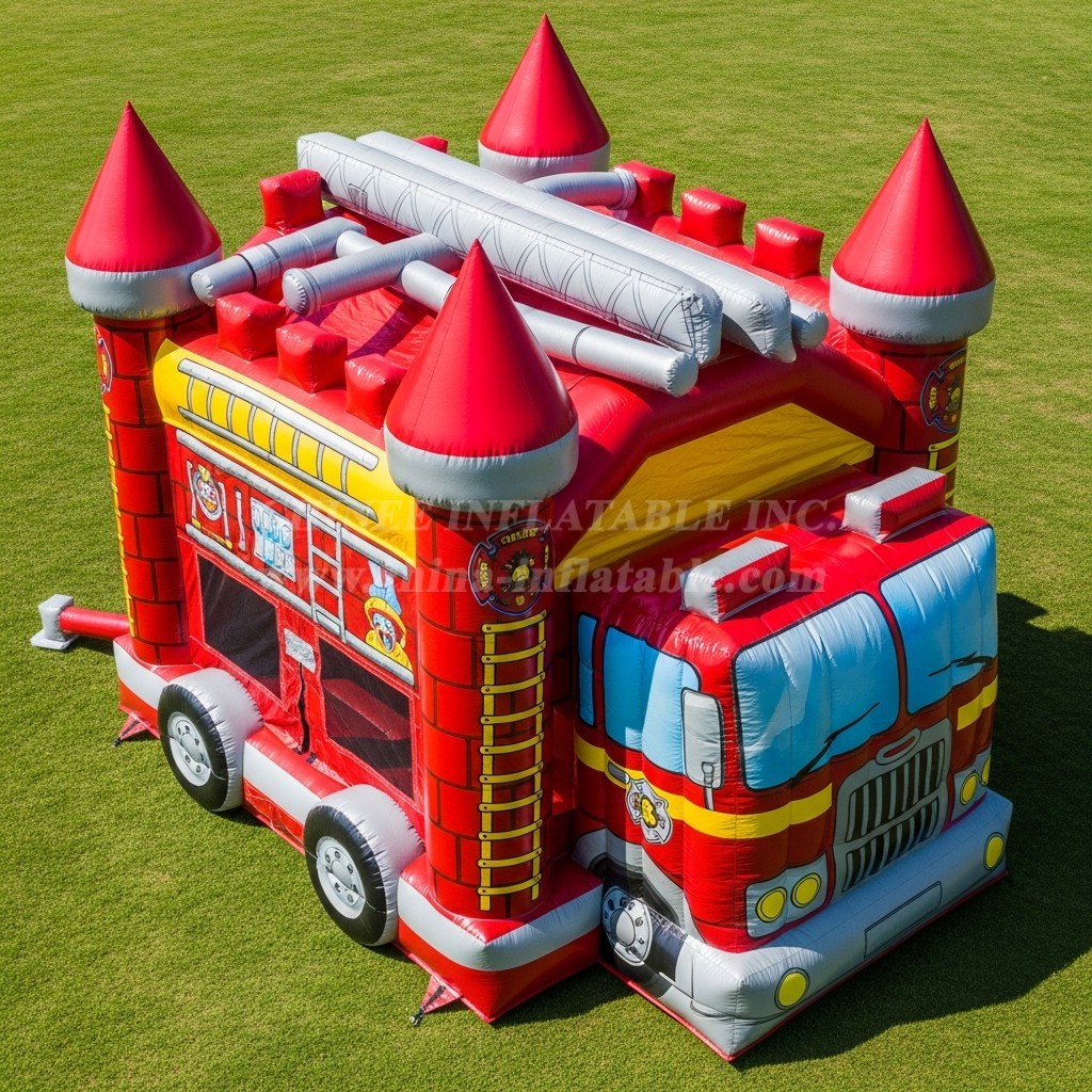 T5-2934 Firetruck Theme Inflatable Castles