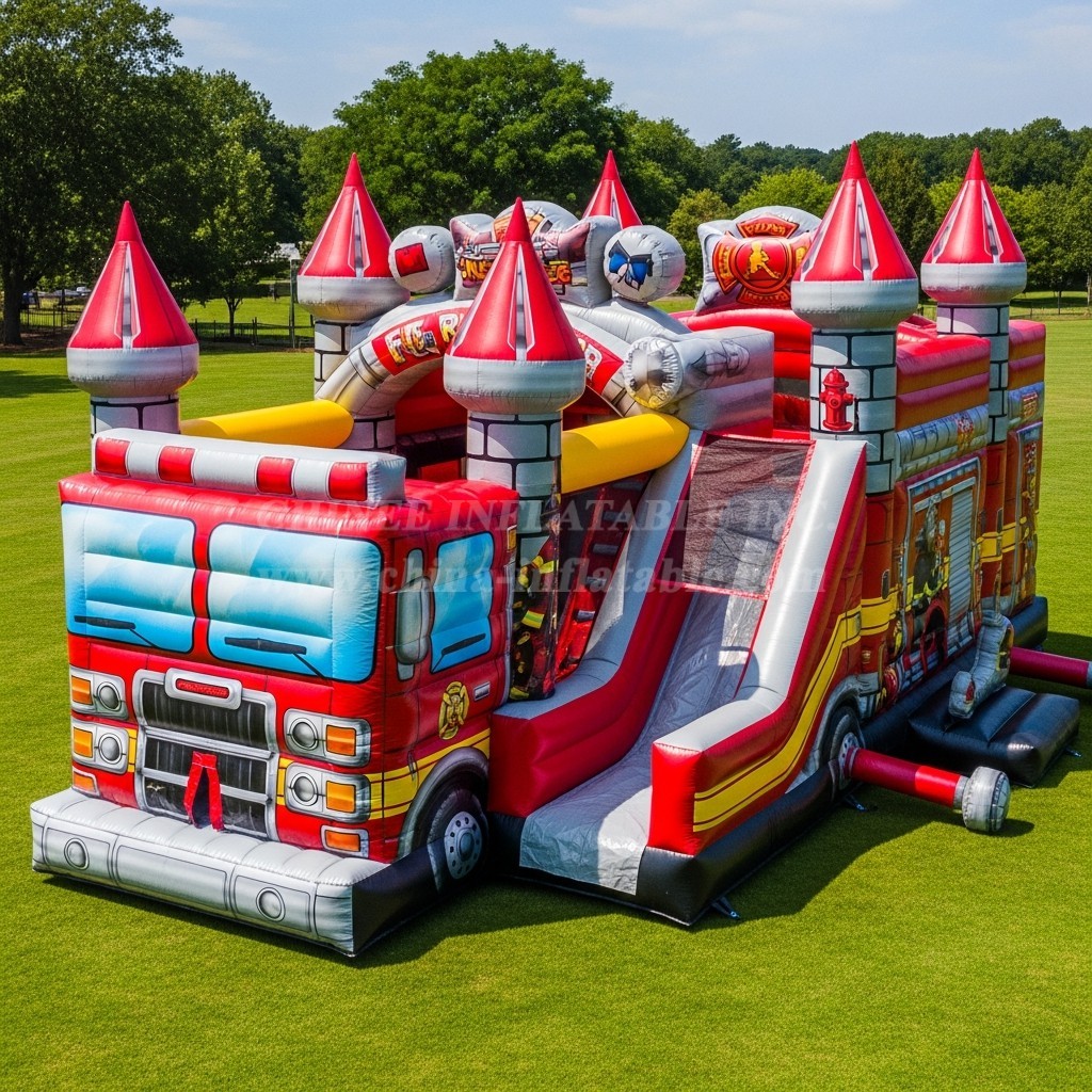T5-2936 Firetruck Theme Inflatable Castles