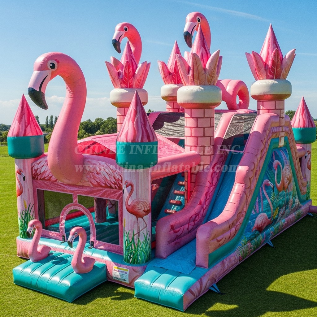 T5-2941 Flamingo Theme Inflatable Castles