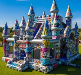 T5-2954 Graffiti Theme Inflatable Castles