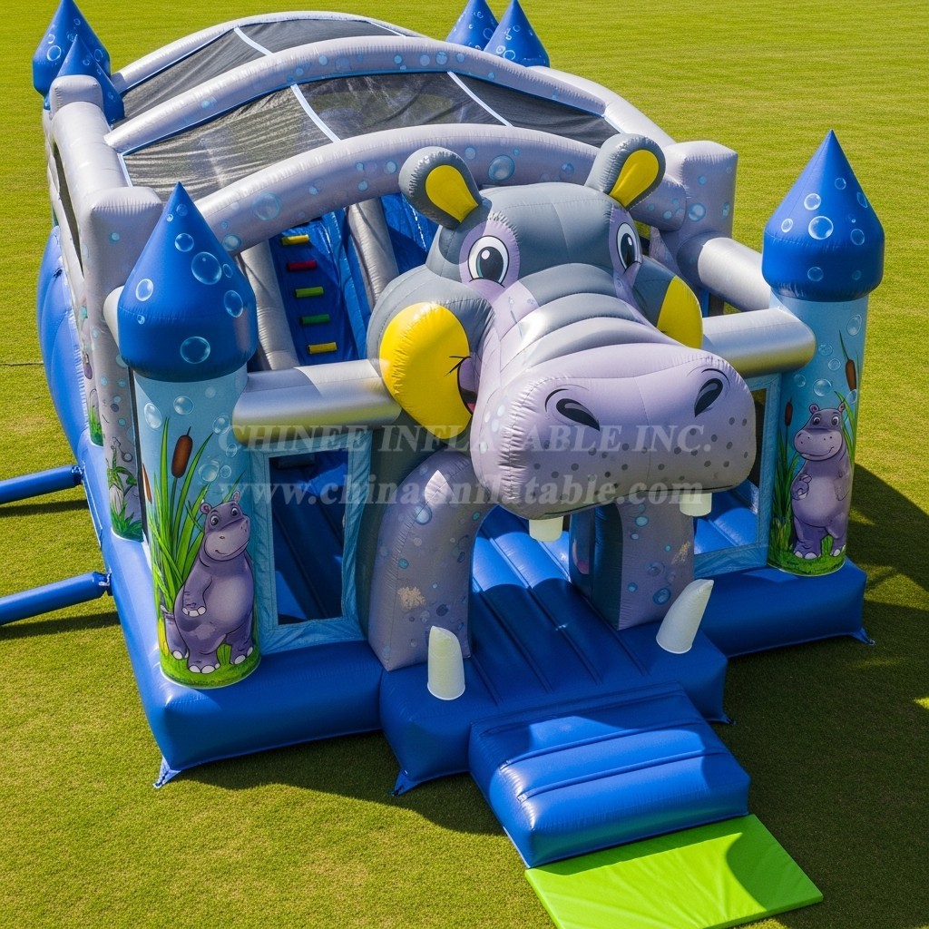 T5-2966 Hippo Theme Inflatable Castles