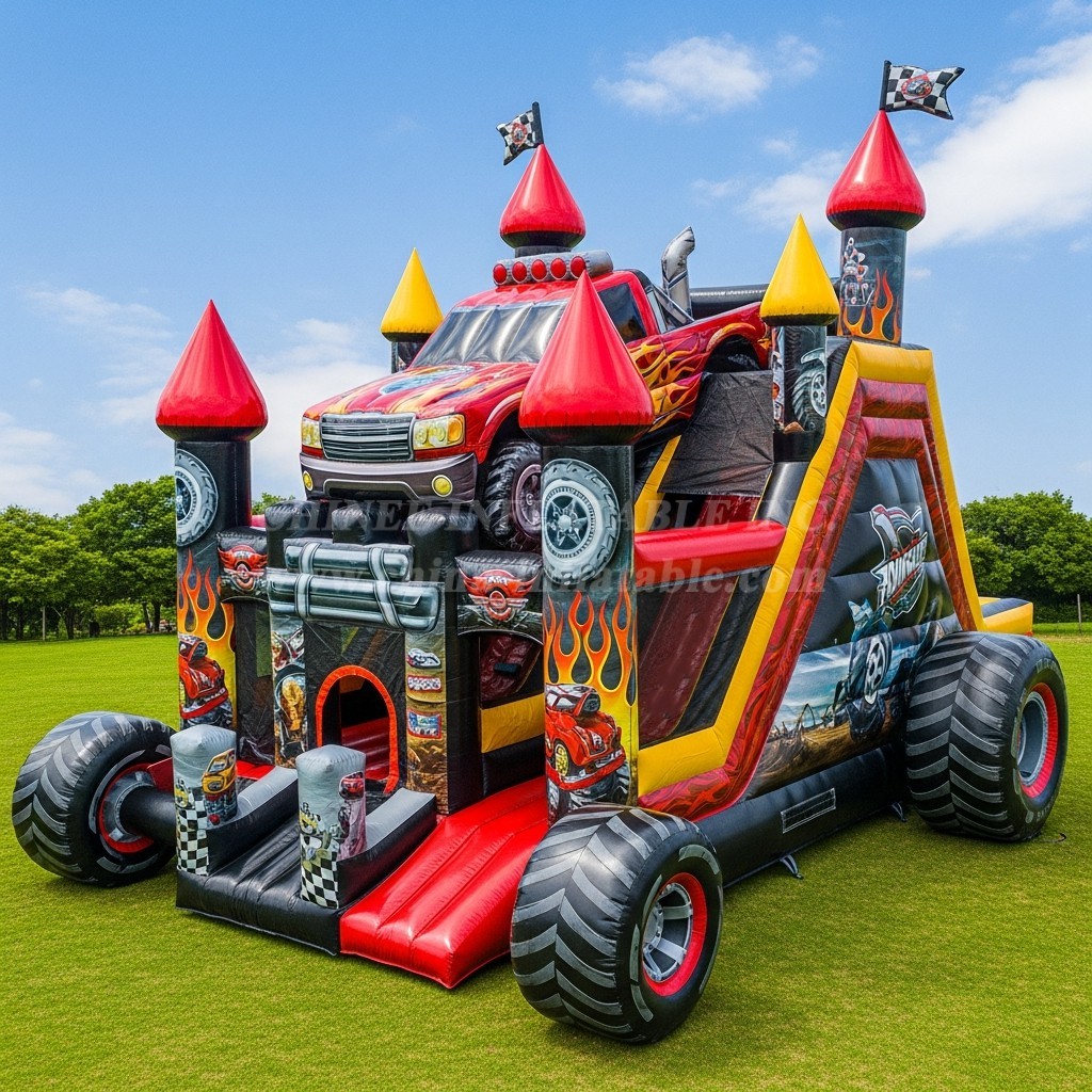 T5-3015 Monster Trucks Theme Inflatable Castles