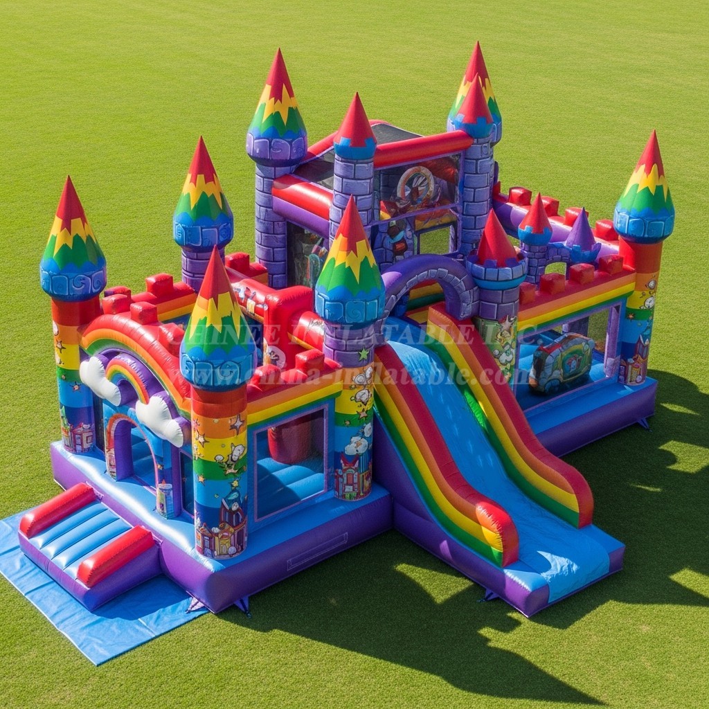 T5-3048 Rainbow Theme Inflatable Castles