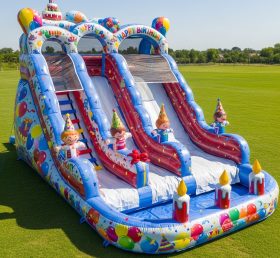 T8-9277 Birthdays Theme Inflatable Water Slide