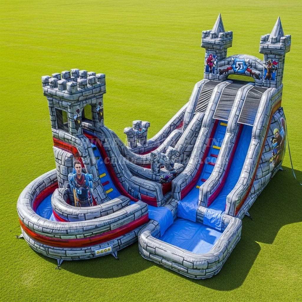 T8-9283 Fortnite Theme Inflatable Water Slide