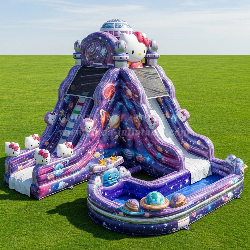 T8-9286 Hello Kitty Theme Inflatable Water Slide
