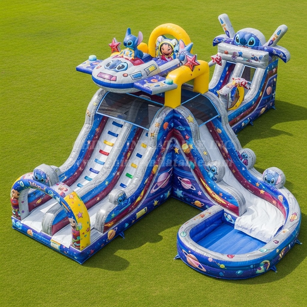 T8-9291 Lilo & Stitch Theme Inflatable Water Slide
