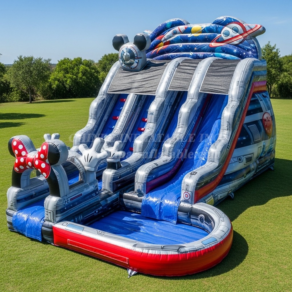 T8-9300 Mickey & Minnie Theme Inflatable Water Slide