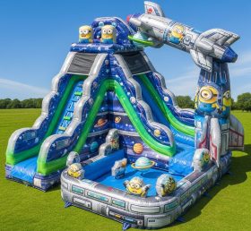 T8-9307 Minions Theme Inflatable Water Slide