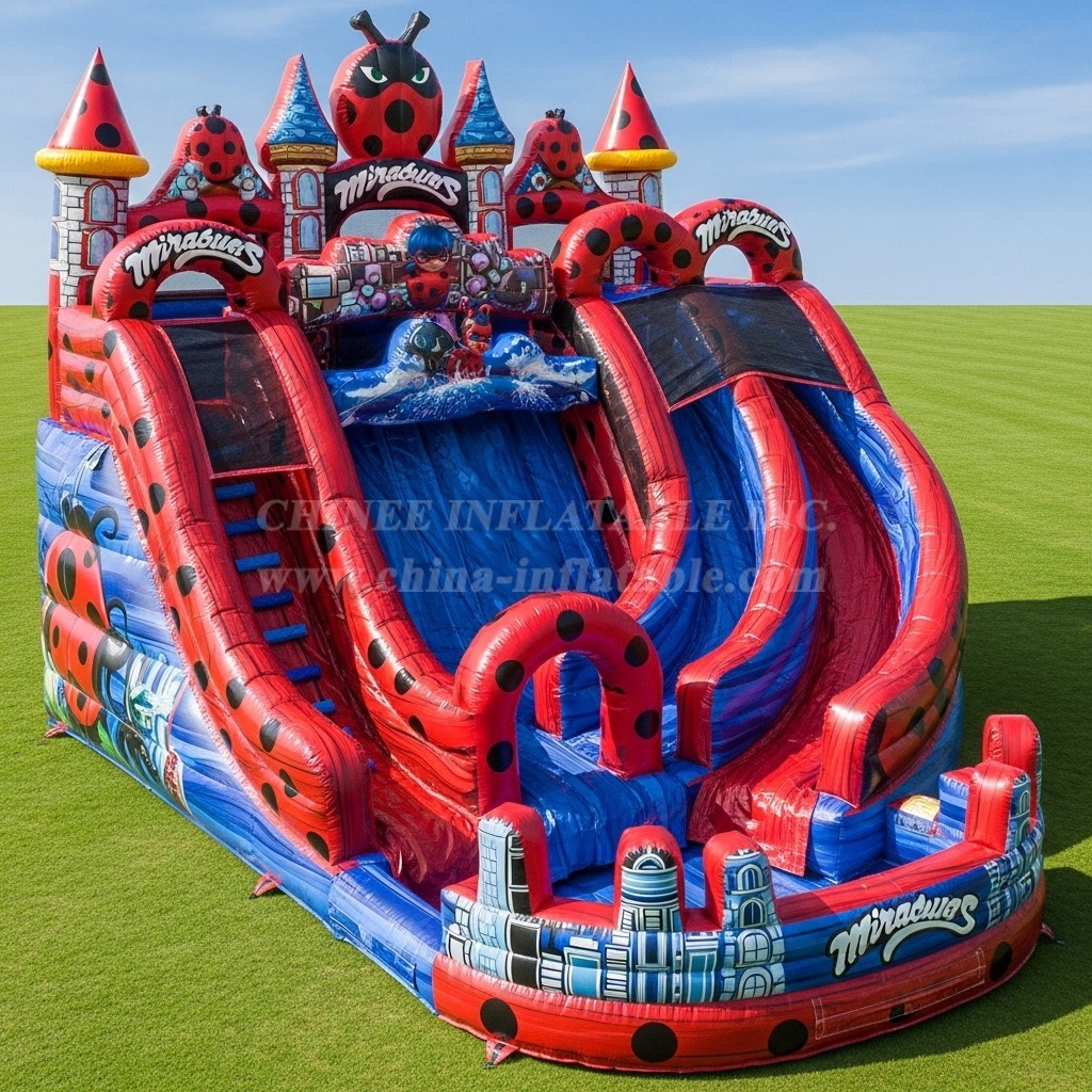 T8-9310 Miraculous Ladybug Theme Inflatable Water Slide