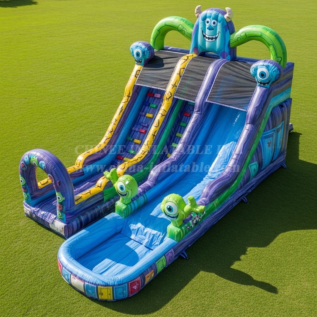 T8-9316 Monsters Inc Theme Inflatable Water Slide