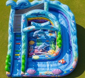 T8-9322 Ocean Theme Inflatable Water Slide
