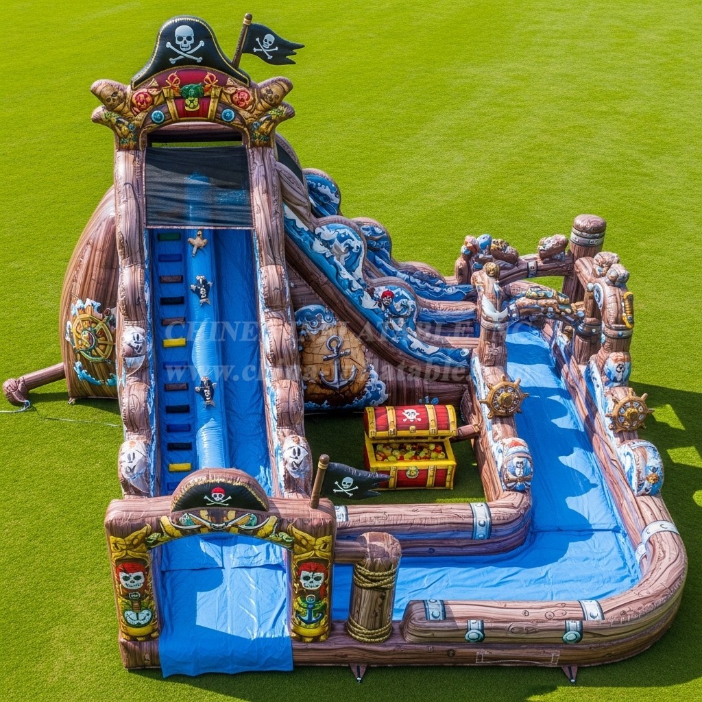 T8-9330 Pirates Theme Inflatable Water Slide