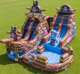 T8-9332 Pirates Theme Inflatable Water Slide