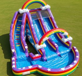 T8-9340 Rainbow Theme Inflatable Water Slide