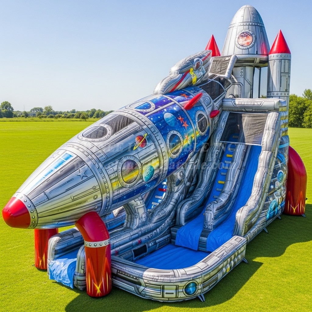 T8-9343 Rocket Theme Inflatable Water Slide