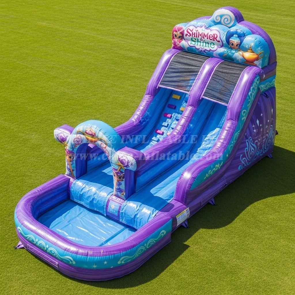 T8-9346 Shimmer & Shine Theme Inflatable Water Slide