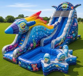 T8-9355 Spongebob Theme Inflatable Water Slide