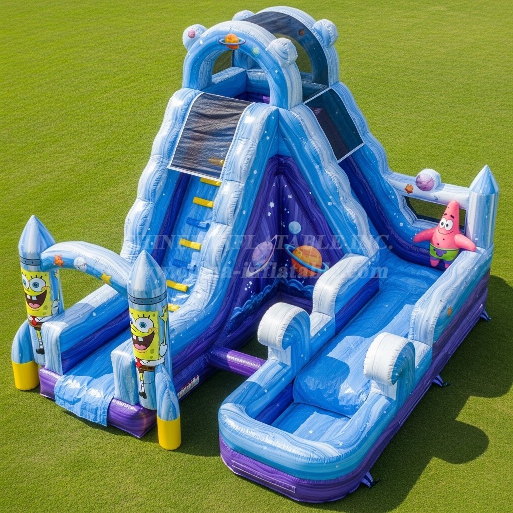 T8-9356 Spongebob Theme Inflatable Water Slide