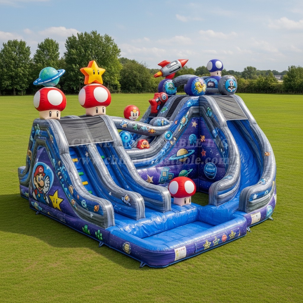 T8-9364 Super Mario Theme Inflatable Water Slide