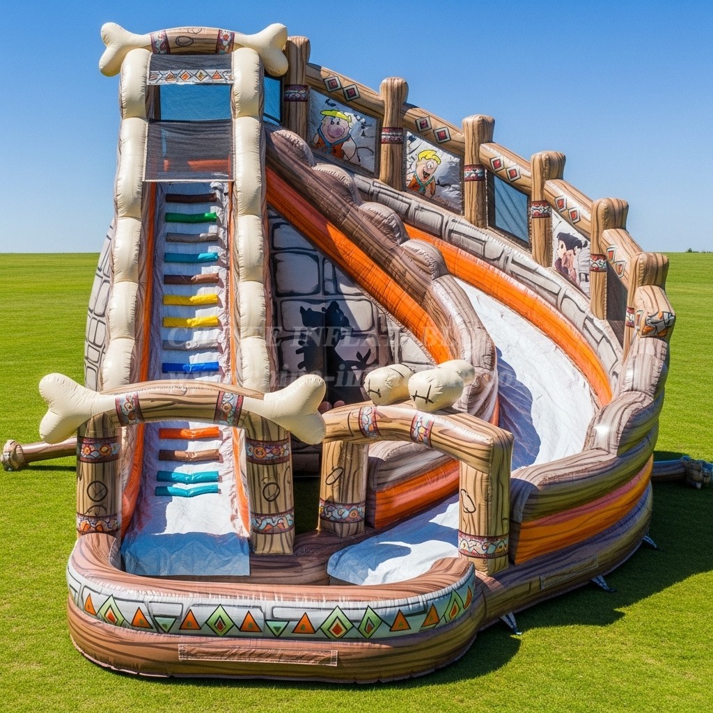 T8-9367 The Flintstones Theme Inflatable Water Slide