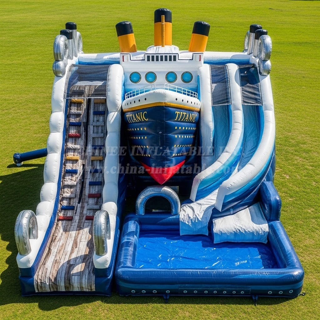 T8-9378 Titanic Theme Inflatable Water Slide