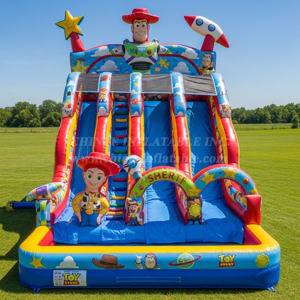 T8-9379 Toy Story Theme Inflatable Water Slide