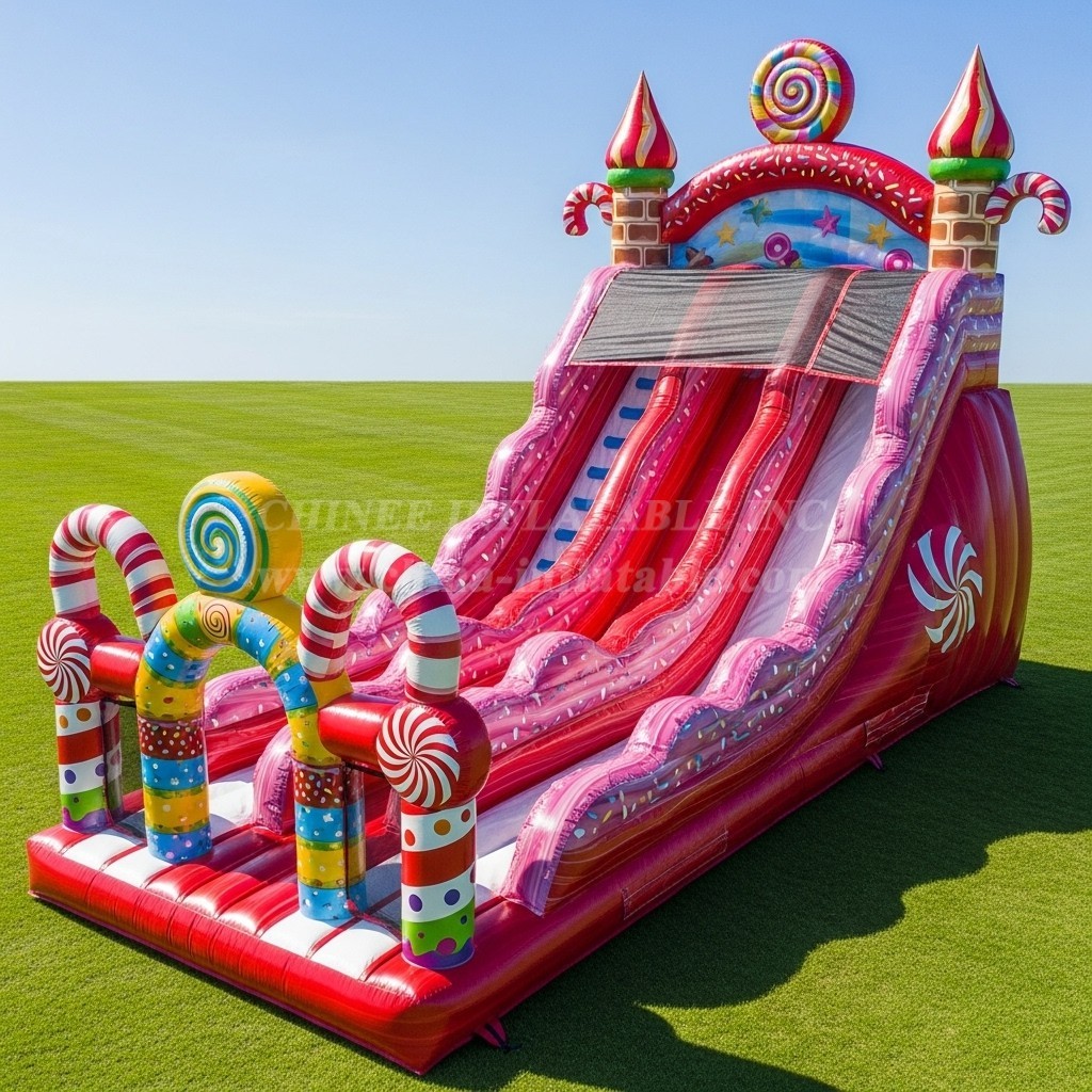 T8-9391 Candy Theme Inflatable Dry Slide
