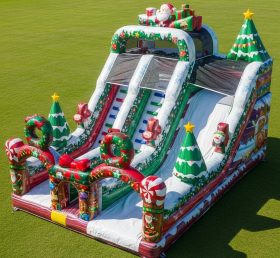 T8-9392 Christmas Theme Inflatable Dry Slide