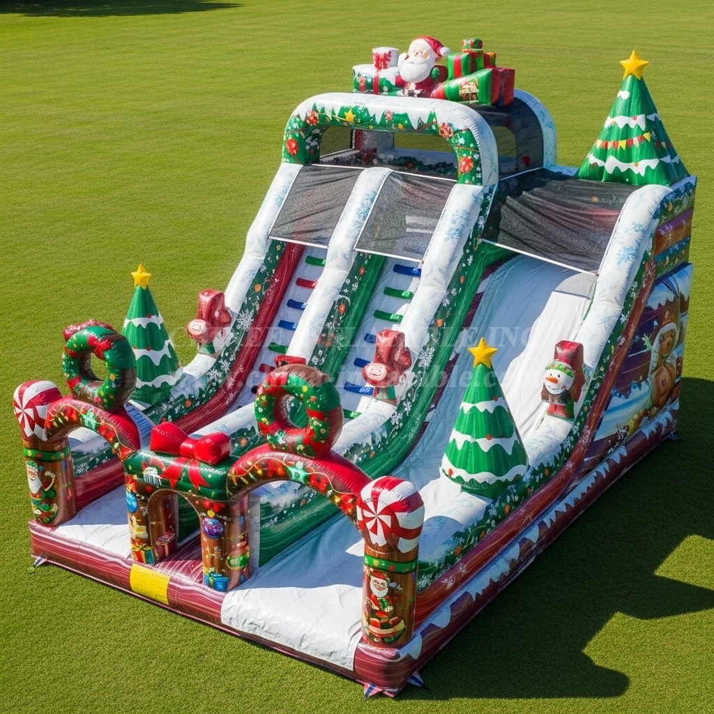 T8-9392 Christmas Theme Inflatable Dry Slide