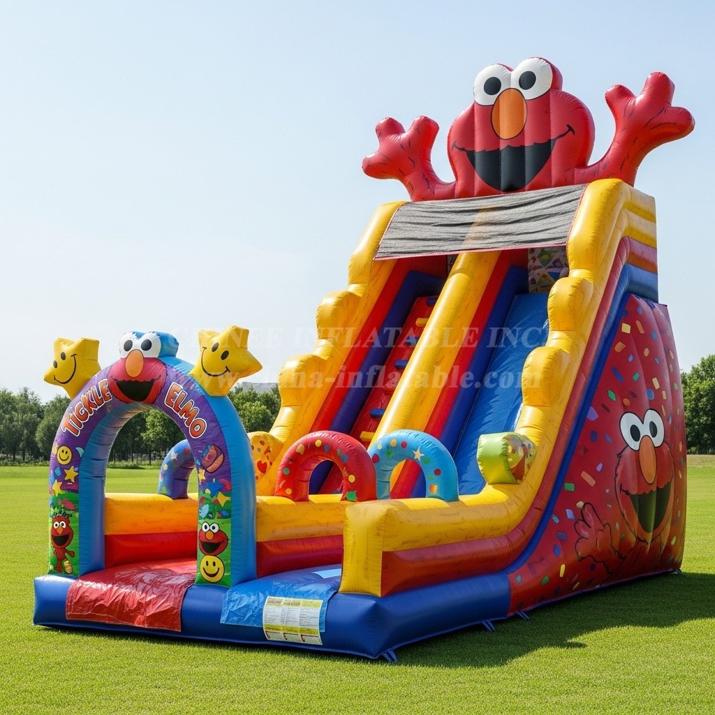 T8-9425 Tickle Me Elmo Theme Inflatable Dry Slide