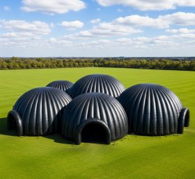 Tent1-6230 Multi-Dome Cluster Black Inflatable Dome