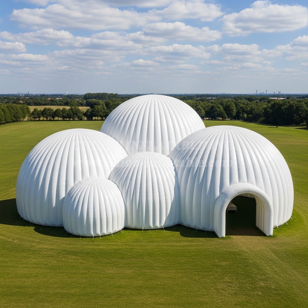 Tent1-6233 White Dome Cluster Inflatable Dome