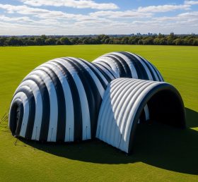 Tent1-6261 Striped Tunnel Inflatable Dome