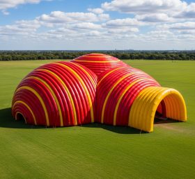 Tent1-6266 Red and Yellow Tunnel Inflatable Dome