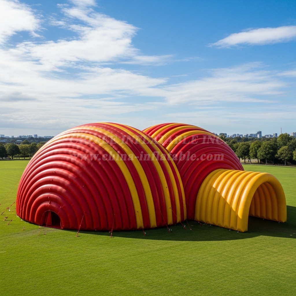 Tent1-6272 Striped Arch Inflatable Dome