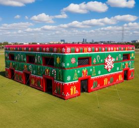 Tent1-6387 Christmas Inflatable Red Green Structure