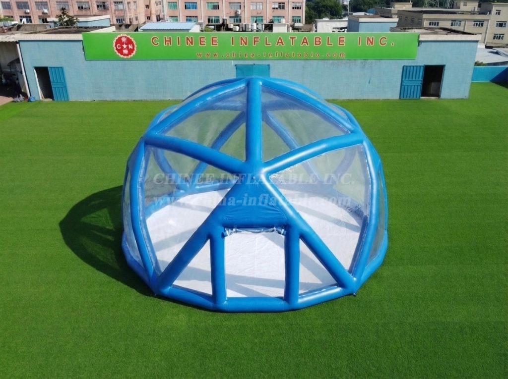 Tent1-5049B Blue Spherical Structure Inflatable Bubble Tent