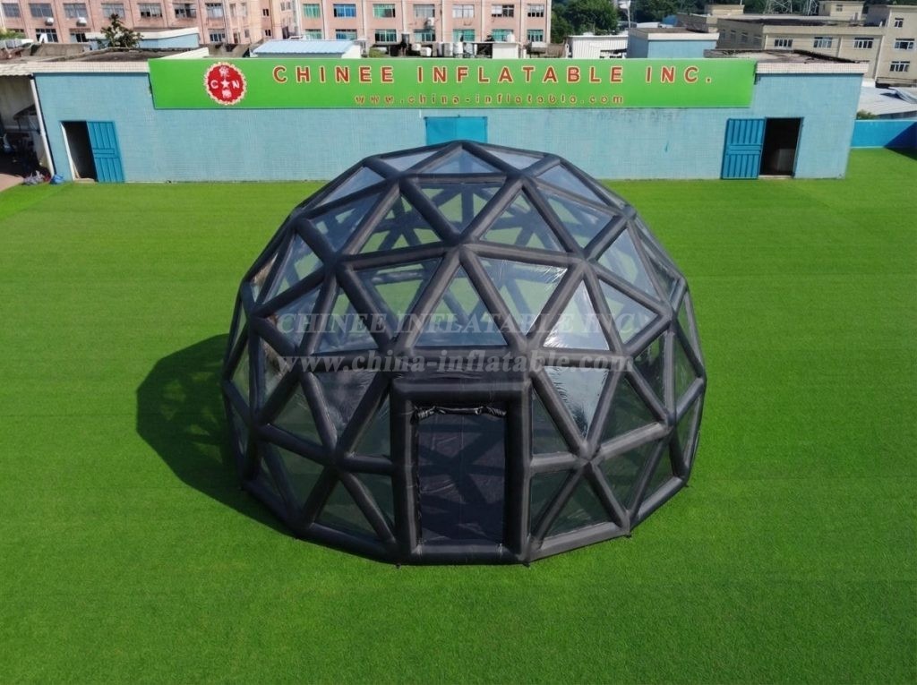 Tent1-5041A Black Spherical Structure Inflatable Bubble Tent