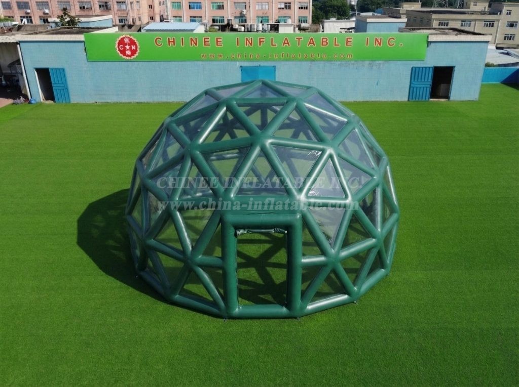 Tent1-5041D Dark Green Spherical Structure Inflatable Bubble Tent