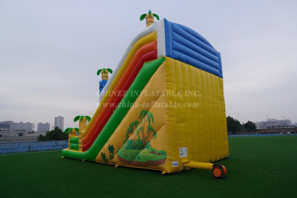 T8-7508 Dino themed Double Lane Inflatable Slide