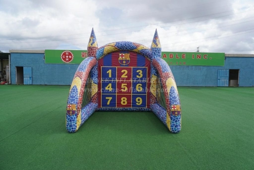 T11-7045 Barcelona Theme Inflatable Football Shoot Out Game
